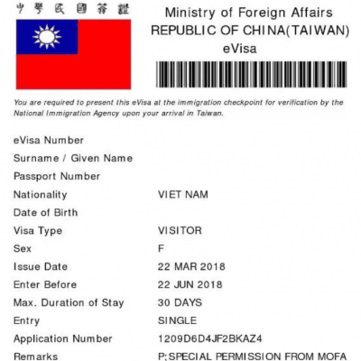 VISA ĐÀI LOAN
